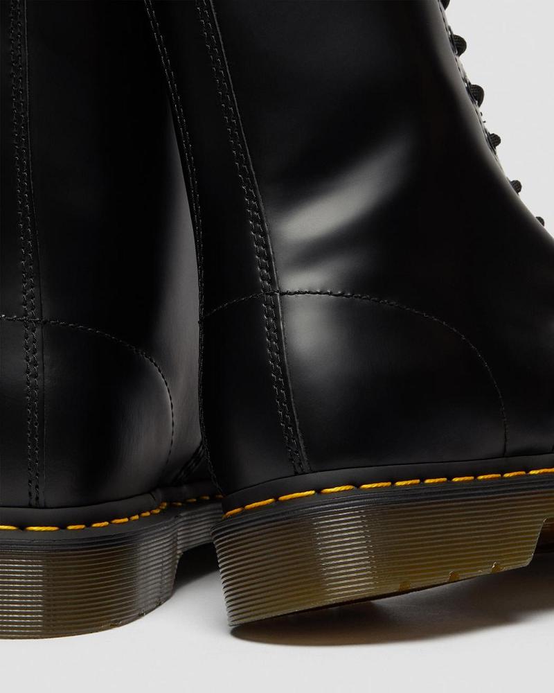 Dr Martens 1490 Smooth Læder Mid Calf Ankelstøvler Herre Sort | DK 416DFM